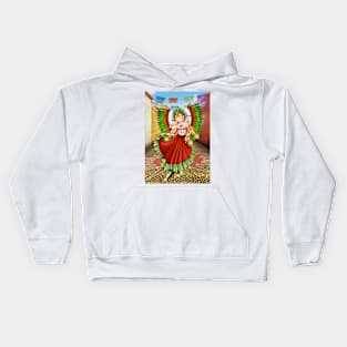 Christmas Quetzalcoatl Skirt Background Kids Hoodie